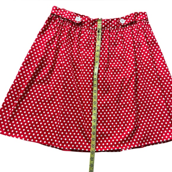 ModCloth Red White Retro Feminine Rockabilly Polka Dot A-Line Boho Skirt Size 1X - Picture 9 of 10